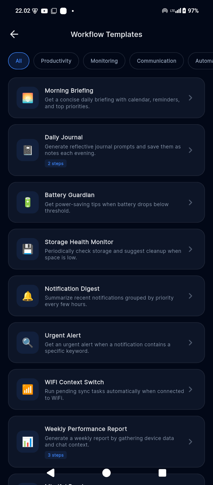 Workflow template gallery