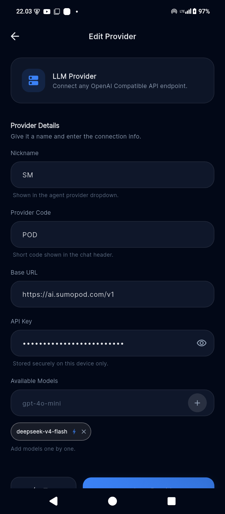 OpenAI-compatible provider configuration